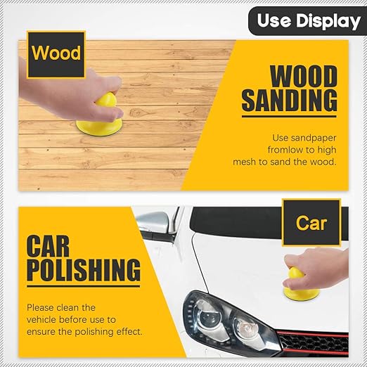 Glarks 92Pcs 3 Inch Hook and Loop Hand Sanding Block Round Sanding Pad Hook Backing Plate with 90Pcs Hook and Loop Sanding Disc Set for Craft, Woodworking, Furniture Repairing (3 Inch)