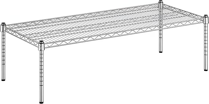 21" x 48" x 14" Chrome Wire Storage Shelf, Dunnage Rack, Commercial 1 Tier Small Shelf