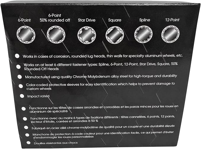 Counteract Socket Pro ??6 Way Socket 3pc Set - 22mm, 7/8", 15/16"mm - 1/2" Drive
