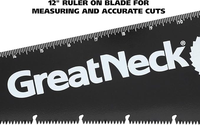 GreatNeck 74003 15" Hand Saw, SK-5 Steel Blade, Tri-Bevel Teeth, Comfort Grip, Aluminum Frame – Wood Cutting Tool for Precise, Fast Cuts
