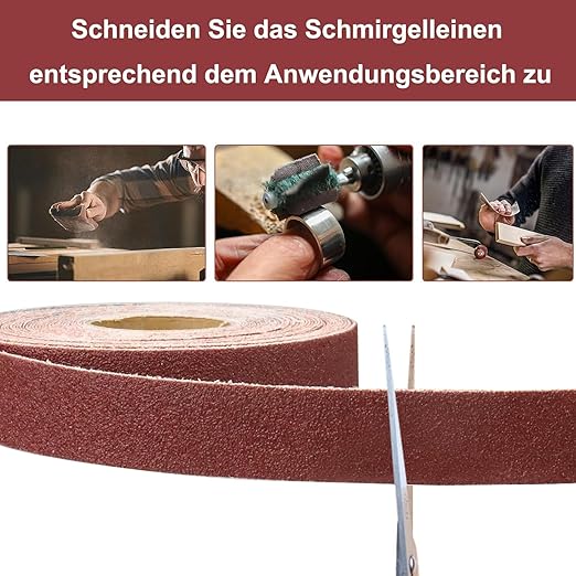 Emery Cloth Roll,240 Grit Continuous Sandpaper Roll 1" x 88 Feet Sandpaper Roll for Wood Furniture Finishing Metal Sanding Automotive Polishing