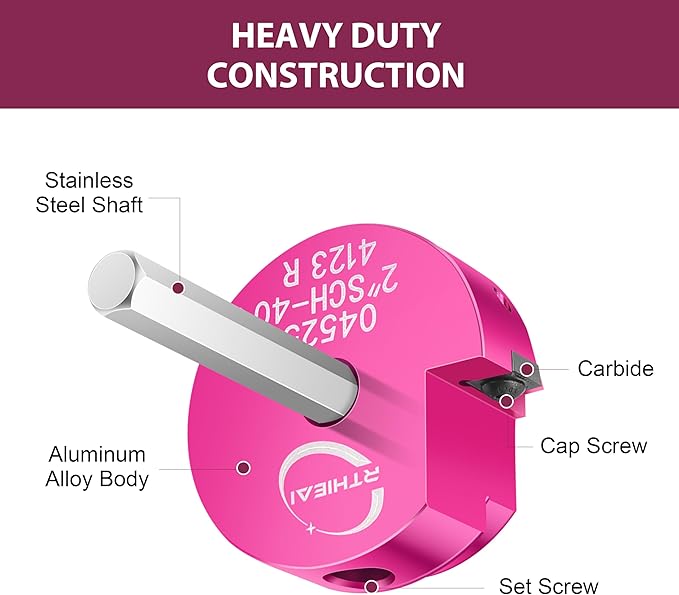 4 Inch PVC Pipe Reamer, PVC Fitting Saver, Plastic Pipe Fitting Reamer Socket Saver Plumbing Tool for Schedule 40 CPVC ABS Hub, with 3/8-Inch Hex Shaft, Fits Standard 1/2" Drills