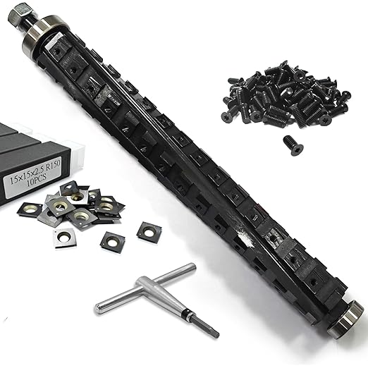 Spiral Cutterhead for DeWalt Planer DW735 DW735X Thickness Planer 13 Inch Spiral Cutter Head with Reversible Carbide Inserts Woodworking Helical Cutter Head