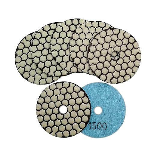 SHDIATOOL 3 Inch Dry Diamond polishing Pads Grit 1500 for Granite Marble Quartz(7-Pack)