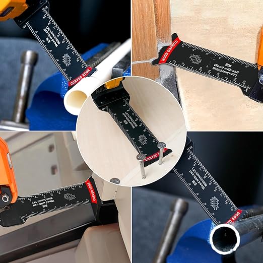 30 Pcs Extra Long Bi-Metal Oscillating Tool Blades Metal Cutting, Curved Edge Multitool Blades for Wood with Nails, Wood, Plastic, Compatible with Dewalt Milwaukee Bosch Worx Ryobi (70MM)
