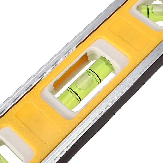 6 Pack 9 Inch Magnetic Torpedo Level with 45, 90, 180 Degree Bubbles, Plastic Shell Shock Resistant Torpedo Level, Yellow Spirit Level Measuring Tool