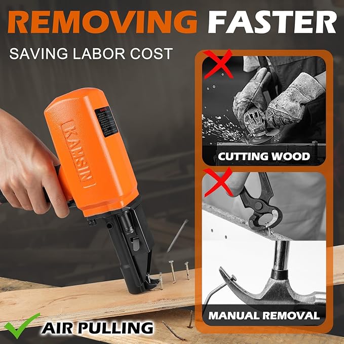 BD70 Pneumatic Nail Puller with Safety Lock, Air-Powered Denailer for Rusty Nails, Pallets & Recycled Wood