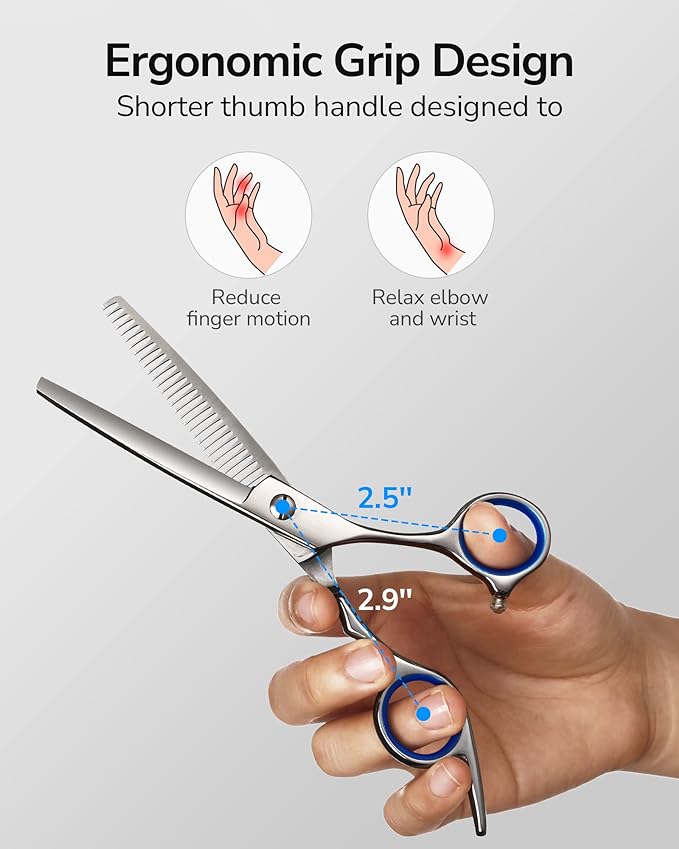 Hair Thinning Scissors ULG Professional Barber?셲 Texturizing Teeth Shears for Hairdressing, Salon and Home Use Thinning Shears for Hair Cutting, Made of Japanese Stainless Steel, 6.5 inch
