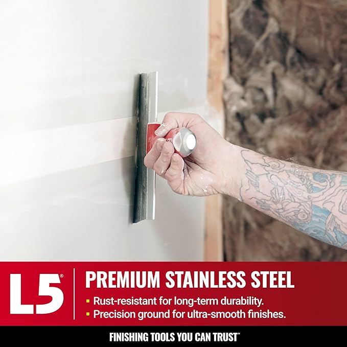 10" Soft-Grip Stainless Steel Taping Knife - LEVEL5 | Pro-Grade | Metal Hammer End | 5-136