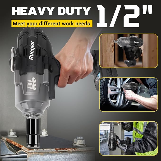 Cordless Impact Wrench 1/2" for Dewalt 20V Battery, Impact Wrench 1700FT-LBS(2300N.m) High Torque Brushless Electric Impact, with 4 Modes Power Impact Driver for Car, Truck, Mower (No Battery)
