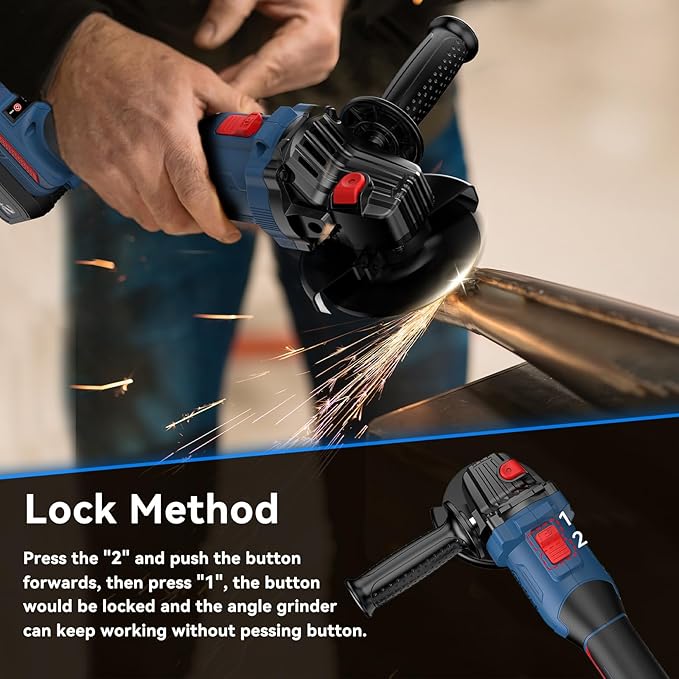NANWEI 4-1/2" Angle Grinder Tool Cordless Brushless,3 Variable Speed Angle Grinder Compatible With Makita 18V Battery竊똌ax 9800rmp竊?Pcs Cutting Discs For Cutting Grinding Polishing (5" - Tool Only)