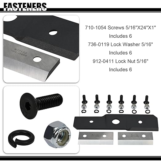 Shredder/Slicer Blade Kit 1-742-0571 & 2-981-0490 Shredder Chipper Blade 6-710-1054 Screws Compatible with Craftsman Bolt on Kit MTD Chipper Shredder Parts