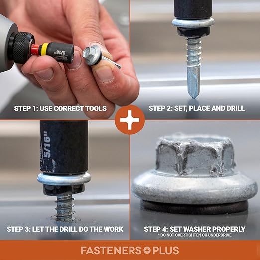 Fasteners Plus ST Fastening #14 x 7/8" Maxx Steelbinder Metal Roofing Stitch Screws Brown (Pack of 250)