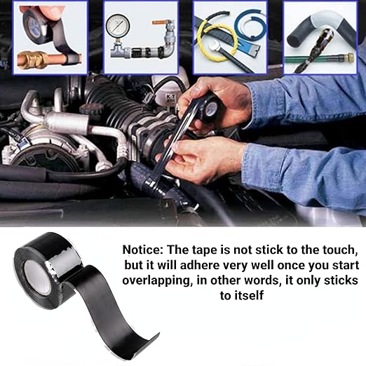 BSTFLEX Self Fusing Silicone Tape Waterproof for Plumbing Black 1" X 36-Foot Non-Adhesive Leak Seal Tape for Plumbing, Sealing Pipes, Hose Repair, Outdoor Coax and Electrical Cables- Weatherproof