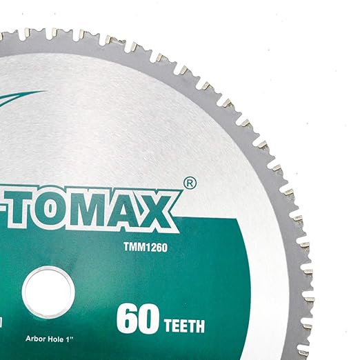 TOMAX 12 Inch 60 Tooth Industrial Level Steel and Ferrous Metal Saw Blade with 1 Inch Arbor