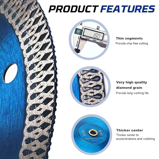 YIJING Tile Blade 7" Super Thin Diamond Porcelain Cutting Blade for Granite Marble Ceramic Tile