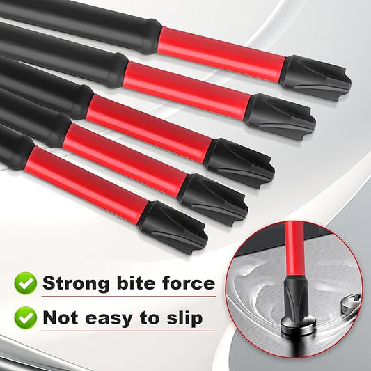 10PCS FPH2 Impact Screwdriver Bit Set, Length 65mm & 110mm, 1/4 Inch Hex Shank, Cross Slot Screw Driver Drill Bits Used Electricians