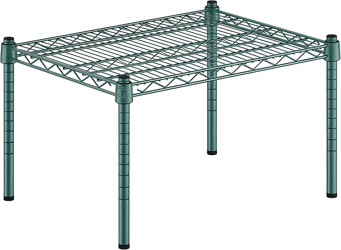 18" x 24" x 14" Green Epoxy Wire Storage Shelf, Dunnage Rack, Commercial 1 Tier Small Shelf