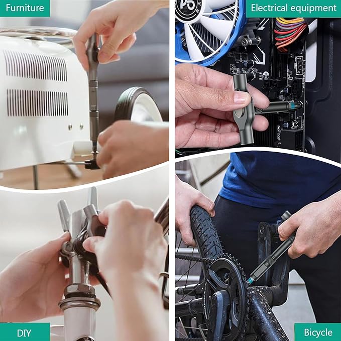 24 in 1 Magnetic Screwdriver Set, DIY Ratchet Screwdriver Set with Detachable Handle, Portable Compact Repair Tool Kit for Furniture Laptop Electronicsv Bicycle