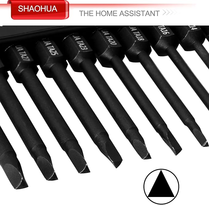 10PCS Triangle Screwdriver Set, 2.5Inch Long Triangle Screwdriver, Magnetic Screwdriver Bit Set, S2 Steel Screwdriver Drill Bit Set,1/4 Hex-Shank Drill Bit Set, Sizes TA12/14/16/18/20/23/25/27 (x2)/30