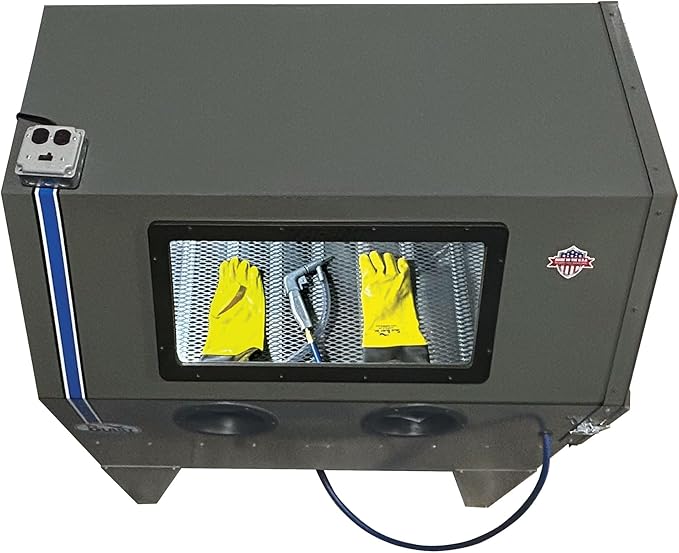 Skat Blast TP Tools USA 2846FP Abrasive Sandblast Sandblasting Cabinet with HEPA Vacuum, 46" W x 28" D x 28" H Work Area, Made in USA