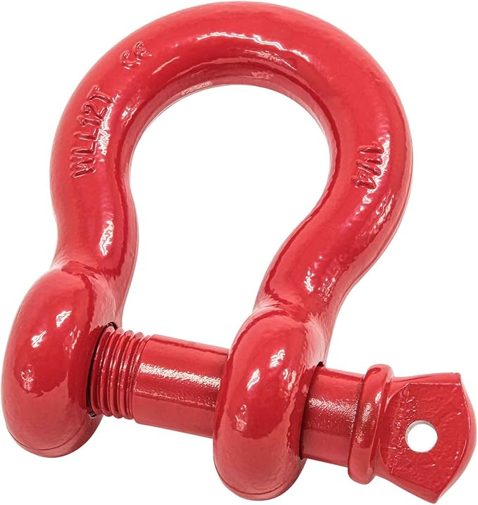 Mytee Products 1-1/4" Anchor Shackle Forged Carbon Steel w/Alloy Screw Pin WLL # 12.0 Tons 24,000 lbs Double Rust Protection Heavy Duty D Ring Shackle for Towing, Rigging & Vehicle Recovery (2 Pack)