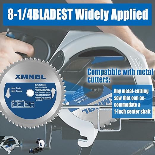 8-1/4-Inch Metal Saw Blade,Compatible with Evolution 8-1/4-Inch Metal Cutting Saw,Replacement for Evolution 8-1/4BLADEST Steel Saw Blade, 50 Teeth,5/8 Inch Center Shaft