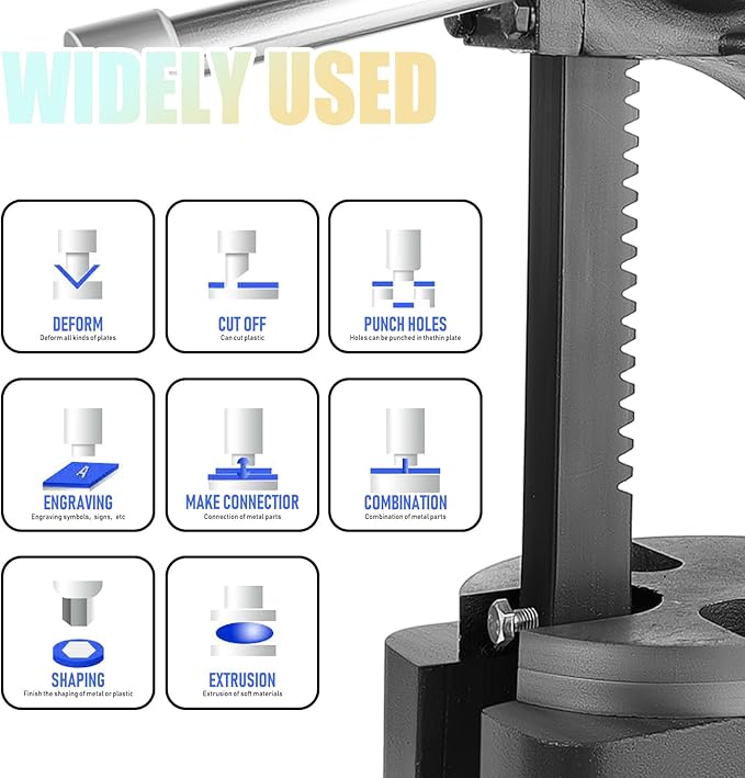 2 Ton Manual Arbor Press, Cast Iron Material Desktop Arbor Press, 8.5" Maximum Height, for Stamping, Bending, Stretching, Formin