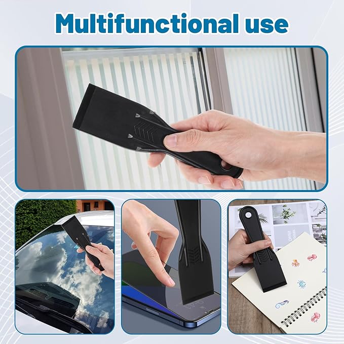 6 Pcs Plastic Putty Knife 7 Inch Flexible Paint Scraper Tool Black Filling Knives for Repairing Walls Pasting Plaster Scraping Puttys Durable Plastics Scraper Tool for DIY and Professional Use