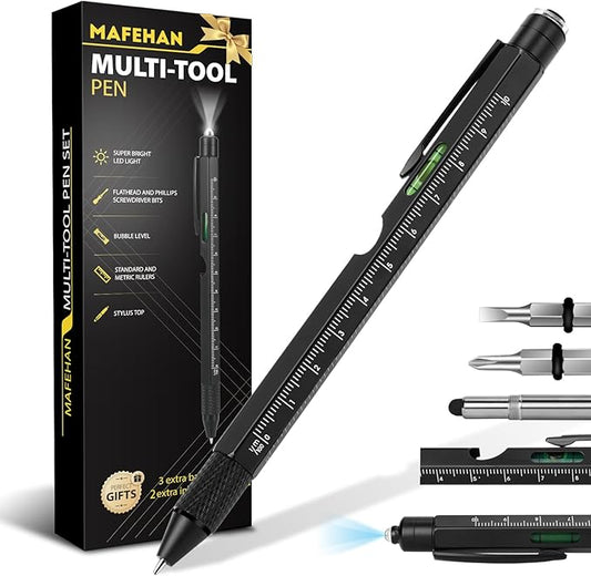 Gifts for Men Who Have Everything ??MAFEHAN 9-in-1 Multitool Pen with LED Light, Cool Gadgets & Gifts for Dad, Husband, Grandpa ??Christmas Gifts, Stocking Stuffers, White Elephant Ideas