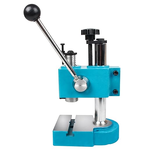 RATTMMOTOR Arbor Press J03-0.3A Spring-Loaded Precision Manual Shaft Press, Benchtop Hand Hole Puncher Machine for Metal and Non-Metal Punching, Bending, Stretching, Forming (3KN/0.3T Capacity)