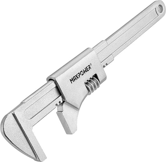 MAXPOWER 14 1/2" Automotive Wrench, Wide Jaw Opening 3.5", Adjustable Auto Wrench for Automobiles Construction, Machine Maintenance and Home Repairs