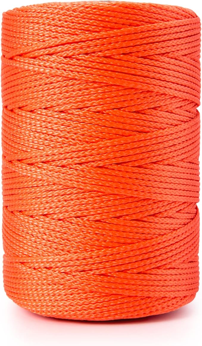 HONGDA Nylon Twine, 500 Feet #18 Braided Nylon Mason line String Perfect for Masonry Jobs and for The Layout of General Construction, Gardening, DIY Prject, Orange