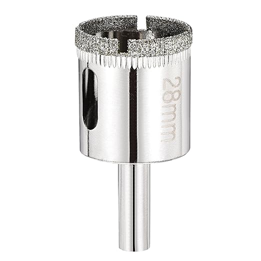 PATIKIL 1-1/8" (28mm) Diamond Hole Saw, Glass Diamond Hole Cutters Hollow Core Drill Bits for Fiberglass, Tile, Porcelain, Ceramic