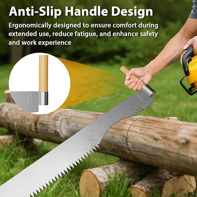 4' Two Man Crosscut Saw, High-Efficiency Cutting, Fit for Felling Wet Logs, Dry Logs, Trees