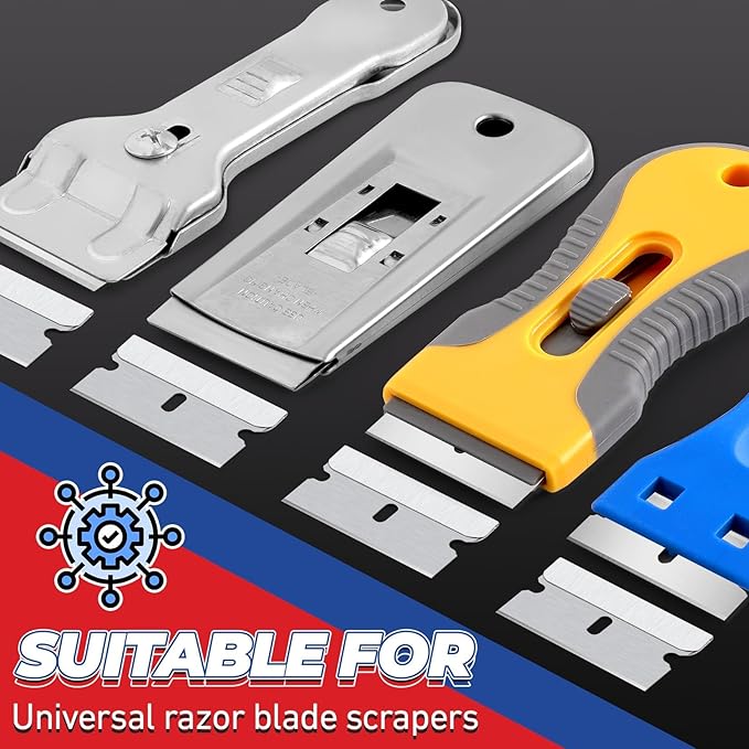 DIYSELF 800-Pack Single Edge Razor Blades Heavy Duty, Industrial Razor Blades for Scraper, Single Edge Blades for Scraping, Flat Razor Blades Refills for Labels, Decals, Boxes, Package
