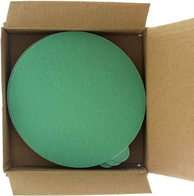 Dura-Gold Premium 5" Green Film PSA Sanding Discs - 150 Grit (Box of 50) - Film Back Self Adhesive Stickyback Sandpaper Discs for DA Sanders, Fast Cut Abrasive - Sand Automotive Paint Woodworking Wood