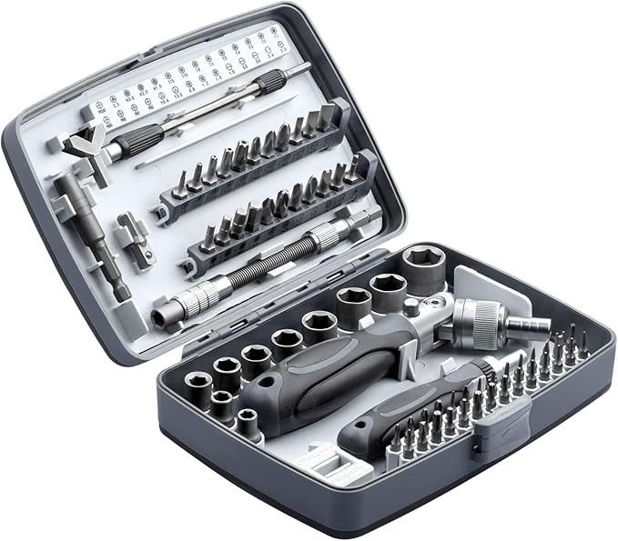 68-in-1 Ratcheting Screwdriver Set, Pocket Size, Versatile Ratchet Handle for Mechanics, DIY, Bicycle, Car, Electronics Maintenance (9902)