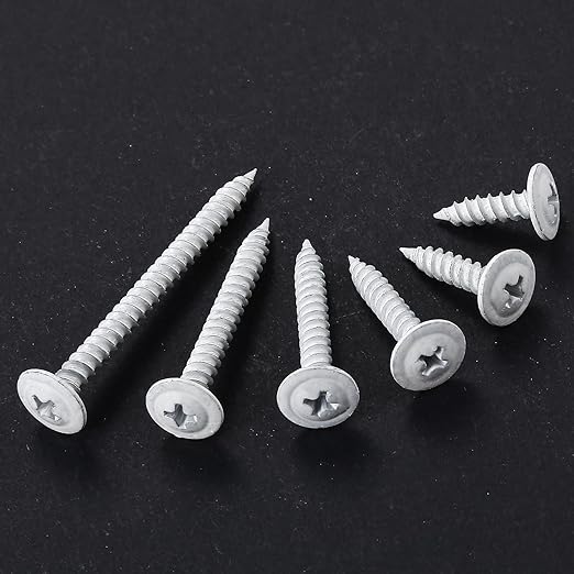 Wensilon(250 pcs)#8횞1" Phillips Truss Head Wood Screws White Iron Quick Metal Self Tapping