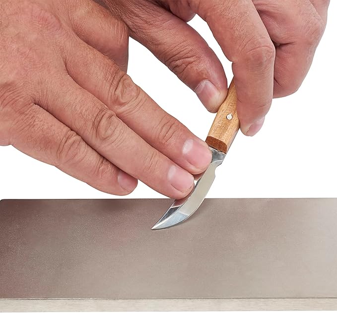 Trend 8-Inch Diamond Sharpening & Flattening Stone, Double Sided (180/600 Grit) Bench Stone with Pouch, Cleaning Block & Non-Slip Mat, DWS/CP8/FX