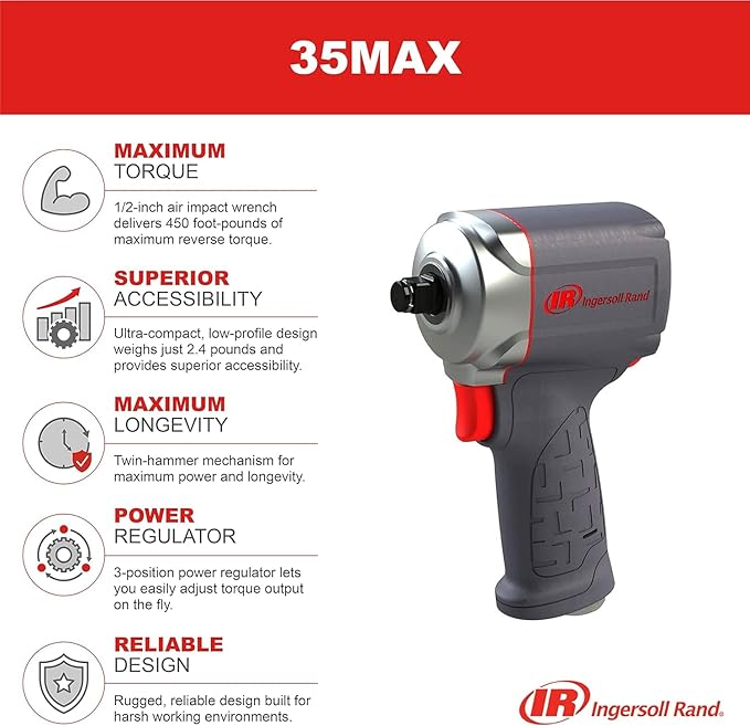 Ingersoll Rand 35MAX Ultra-Compact Impactool, 1/2 Inch