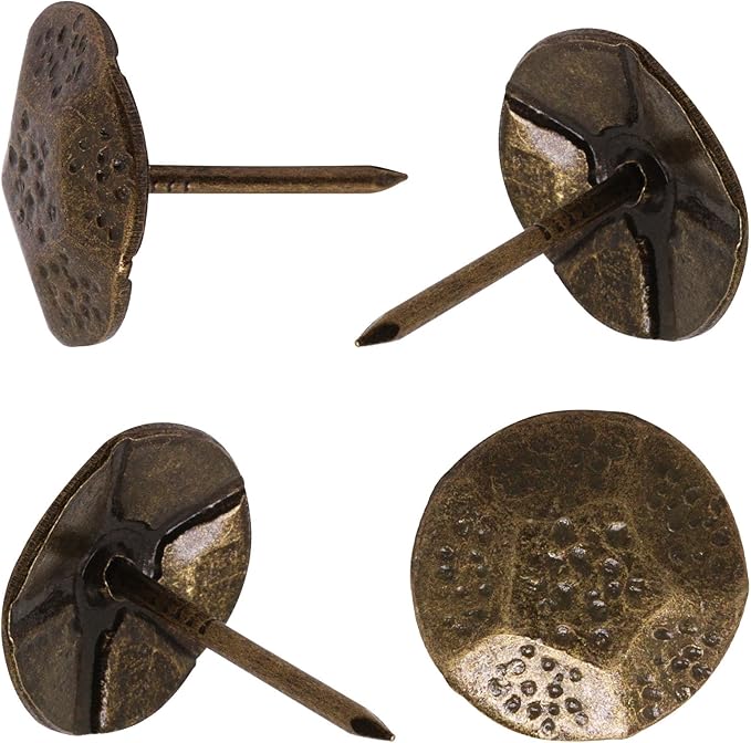 YuGtcen 40pcs Upholstery Tacks, Decorative Nails Thumb Tacks Metal Upholstery Nails for Wood Pins Vintage Furniture Tack (20x23mm, Turtle Shape Bronze)