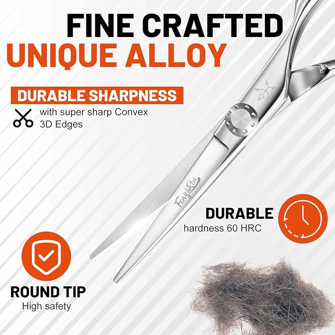 High-end Professional Extremely Very Sharp Barber Hair Cutting Scissors Hairdresser Shears For Hair 5 Inch Haircut Scissor Made Of Stainless Steel Alloy For Hairdressing Salon and Home Use