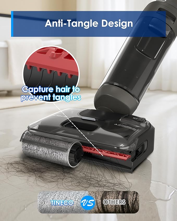 Tineco Floor ONE i6 Stretch Wet Dry Vacuum Cleaner, Vacuum & Mop All in One, 20kpa Powerful Suction, Up to 40 Minutes Runtime, 180째 Lay-Flat, Anti-Tangle Design, Full-Path Self-Cleaning&185??Flashdry