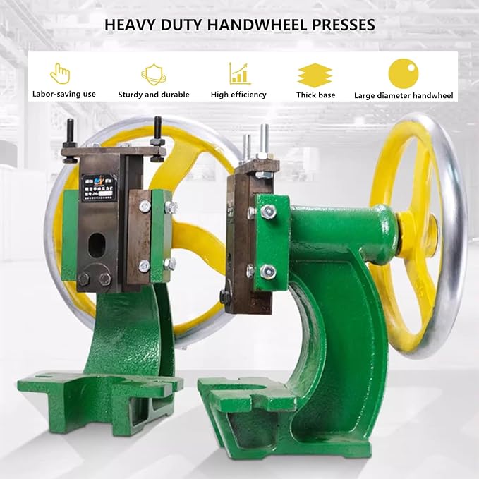 Precision Bench-top Cast Iron Arbor Press,Heavy-duty Handwheel Press With 1.2 Tons Of Pressure, For Stamping, Bending, Extruding, Riveting, Punching, Forming And Other Press-fitting Work(1.2ton)