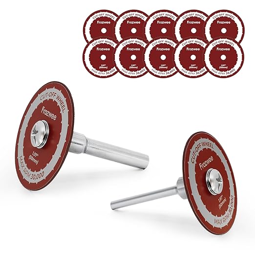 10 Pack 1.97" Cut Off Wheels with 2 Shank(1/4" Mandrel+1/8" Mandrel),Fiberglass Reinforced Rotary Tool Cutting Disc Set