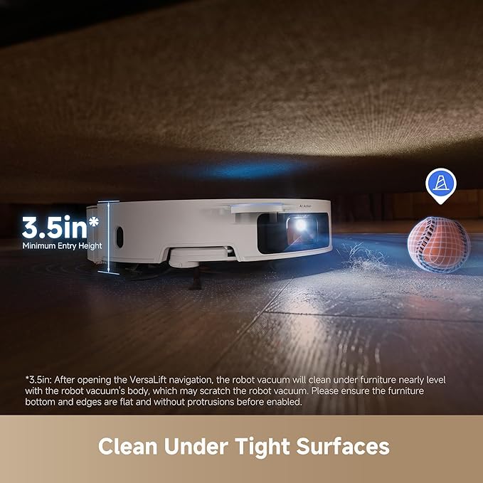 DREAME X50 Ultra White Robot Vacuum and Mop with Auto-Empty and Mop Self-Cleaning, 20,000Pa Suction, Obstacle Avoidance and 360째 Navigation, Corner to Edge Deep Cleaning, Detangling Brush