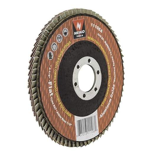 NEIKO 11106A 10 Pack Aluminum Oxide Flap Discs 4-1/2 for Angle Grinder, 40 Grit Flapper Wheel, Flat T27 Grinding Wheel 4.5 Inch Flap Disc, 7/8" Arbor Grinding Disc, Wood & Metal Sanding