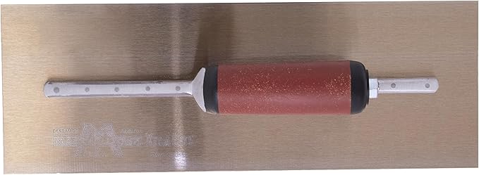MARSHALLTOWN Golden Stainless Steel Finishing Trowel, 4.75 x 11.5 Inch Concrete, Masonry and Drywall Finishing Tool, Made in the USA, MXS2GSDC