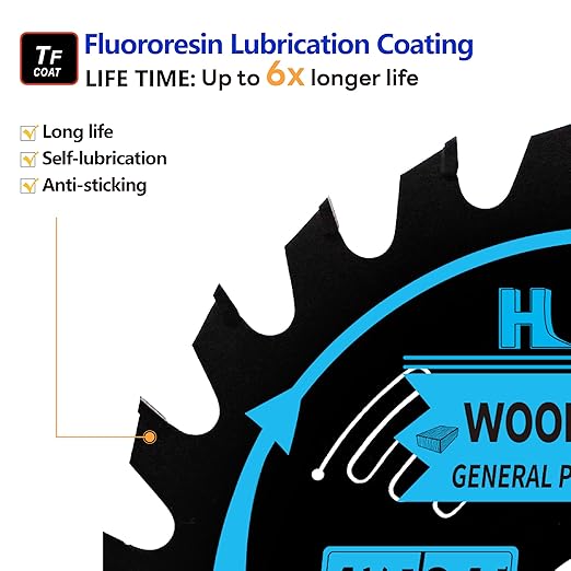 10-Pack 4-1/2 Inch 24-Tooth 20mm Arbor Circular Saw Blade,Framing/General Purpose Wood Cutting Saw Blade,with Non-Stick Coating - TF, 4-1/2" 24T 20mm